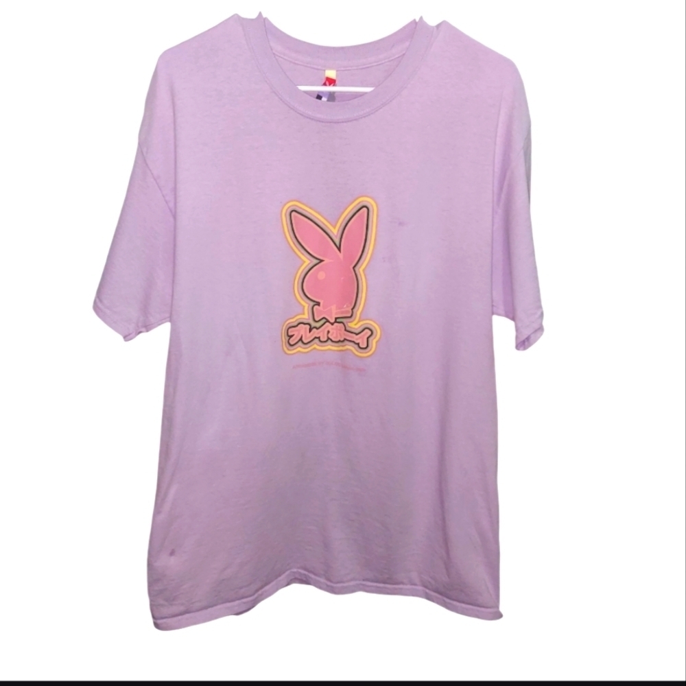 Mens Lavender Light Purple Playboy Short Sleeve Tee Tshirt Size L